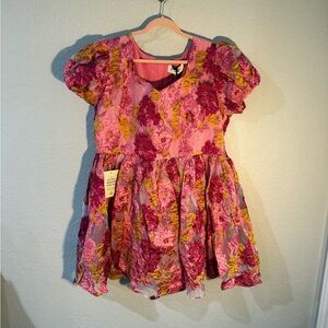 JessaKae Pink and Yellow Floral Dress